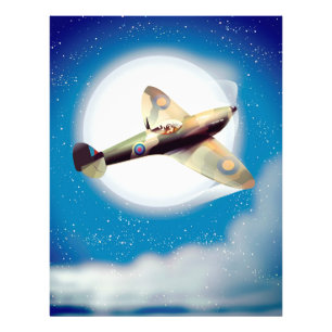 Spitfire aircraft travel poster print
