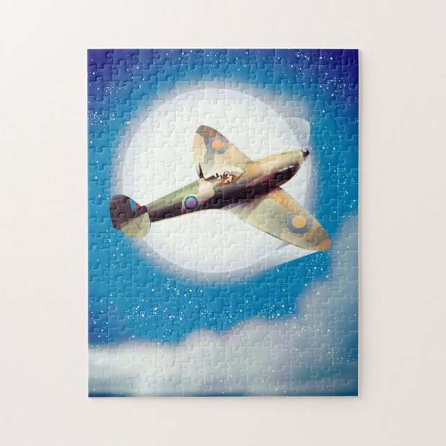 Spitfire aircraft travel poster print jigsaw puzzle (Vertical)