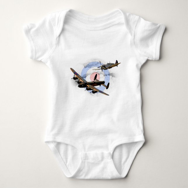 Spitfire and Lancaster Baby Bodysuit (Front)
