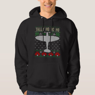 Spitfire Christmas Ugly Jumper Style Aeroplane Air Hoodie
