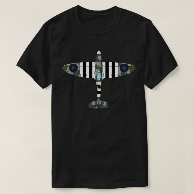 Spitfire Iconic World War II British Aeroplane T-Shirt (Design Front)