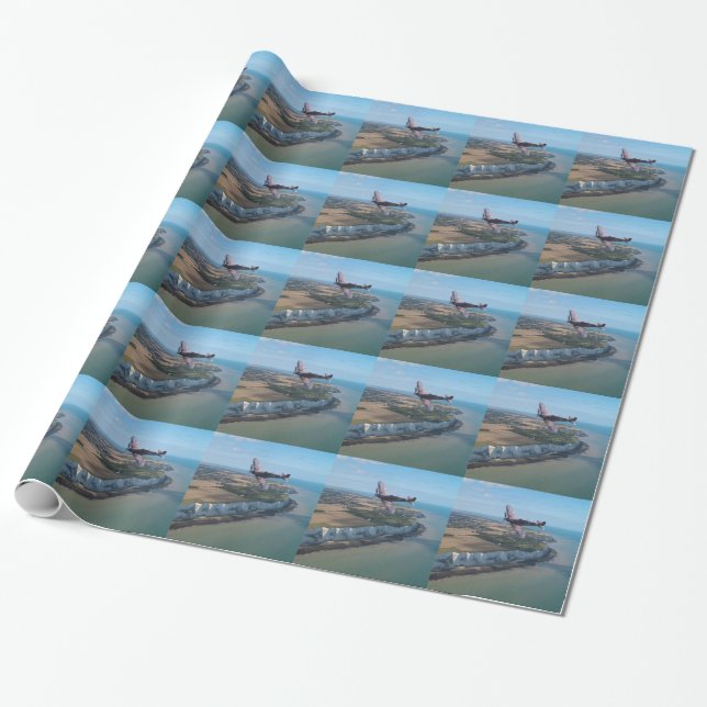 Spitfire over England Wrapping Paper (Unrolled)