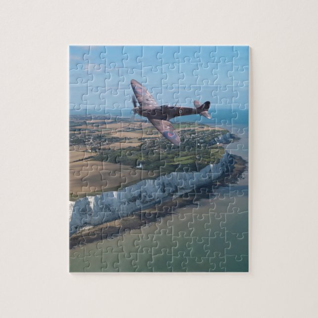 Spitfire over the English coast. Jigsaw Puzzle (Vertical)