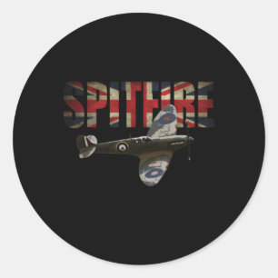 Spitfire Raf Supermarine Ww2 Fighter Plane Union J Classic Round Sticker