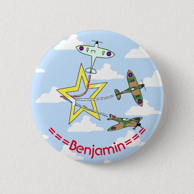 Spitfire Star Blue Sky 6 Cm Round Badge (Front)