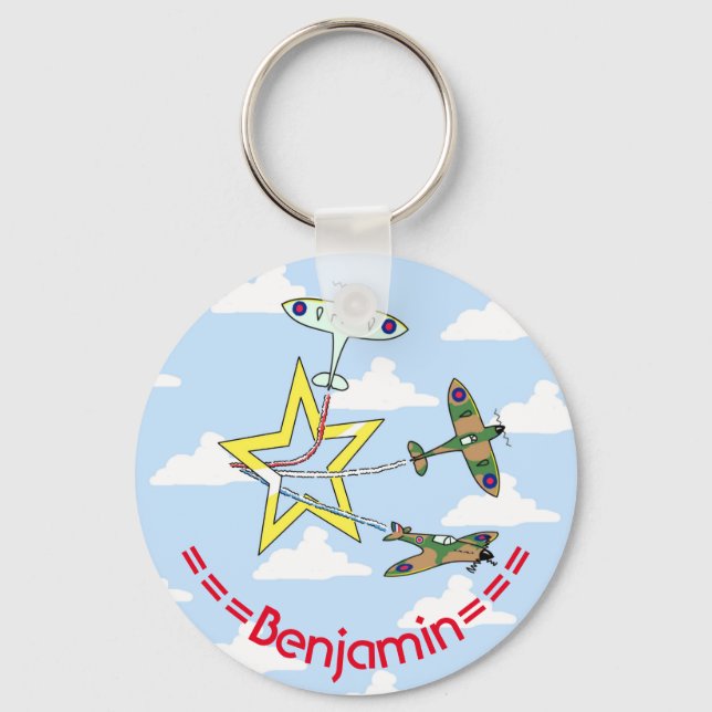Spitfire Star Blue Sky Key Ring (Front)