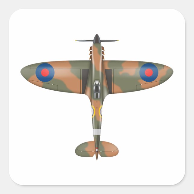 spitfire top view square sticker (Front)