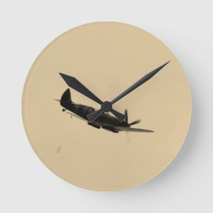 Spitfire Trainer In Flight Round Clock