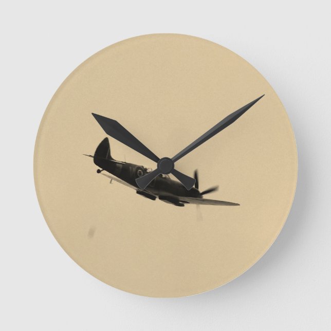 Spitfire Trainer In Flight Round Clock (Front)