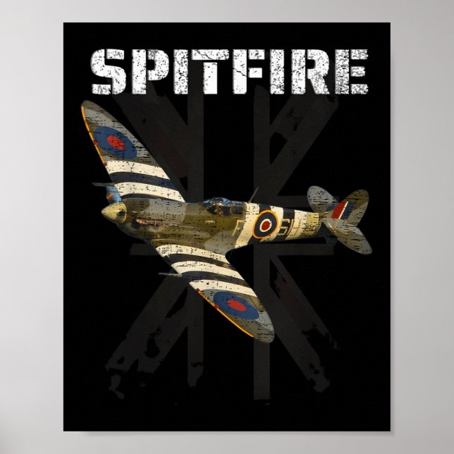Spitfire Ww2 Battle Of Britain Fighter Plane Ace W Poster (Front)