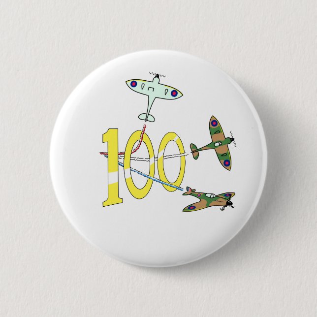 Spitfires 100th Birthday 6 Cm Round Badge (Front)