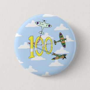 Spitfires 100th Birthday (Blue Sky) 6 Cm Round Badge