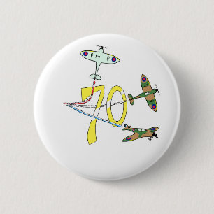 Spitfires 70th Birthday 6 Cm Round Badge