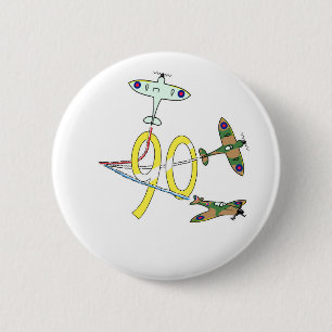 Spitfires 90th Birthday 6 Cm Round Badge