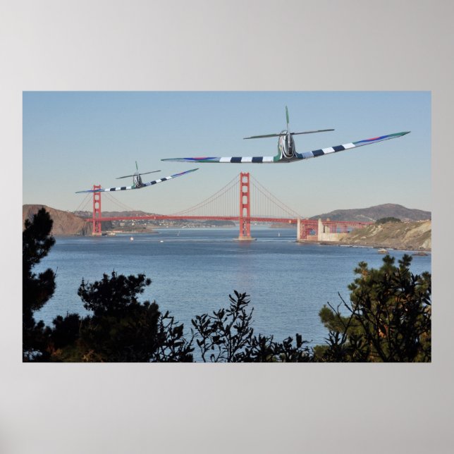 Spitfire's and Golden Gate Bridge Poster (Front)