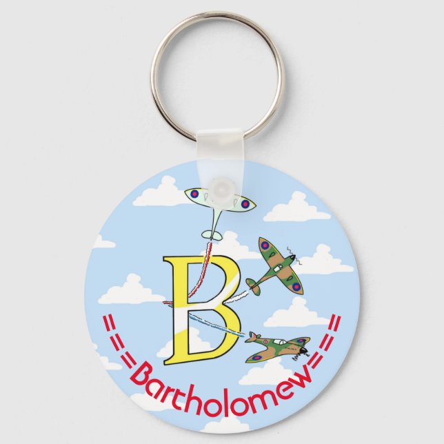 Spitfires Blue Sky - B - Initial Key Ring (Front)
