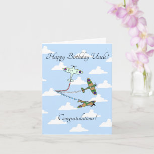 Spitfires - Customisable Uncle - Birthday Card