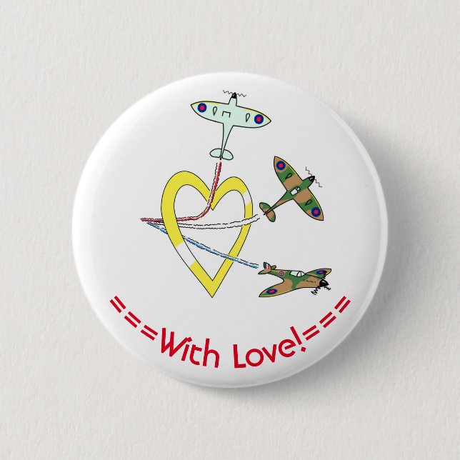 Spitfires Heart 6 Cm Round Badge (Front)