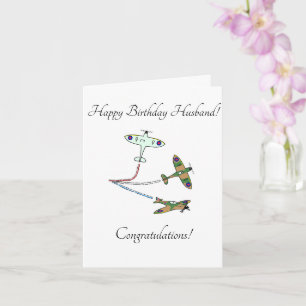 Spitfires Husband Birthday Card