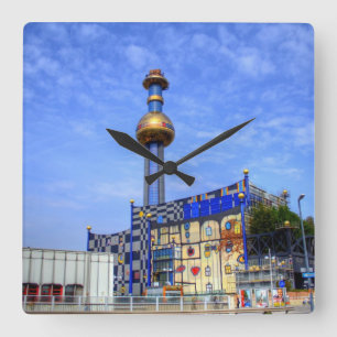 Spittelau waste incineration plant square wall clock