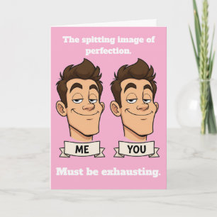 Spitting Image Funny Birthday Card