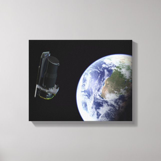 Spitzer departing the Earth soon after launch Canvas Print (Front)