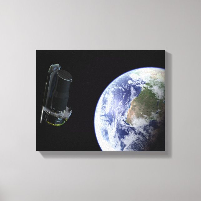Spitzer departing the Earth soon after launch Canvas Print (Front)