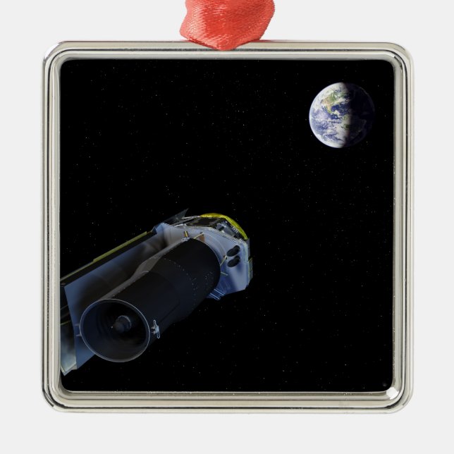 Spitzer points its high-gain antenna metal tree decoration (Front)