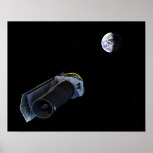 Spitzer points its high-gain antenna poster