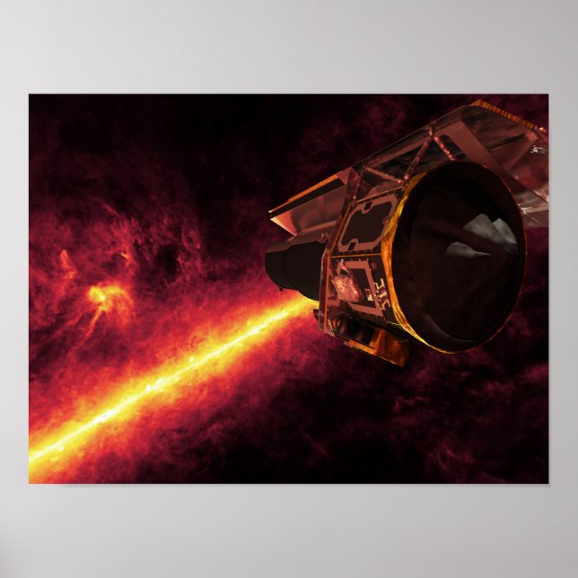 Spitzer seen against the infrared sky poster (Front)