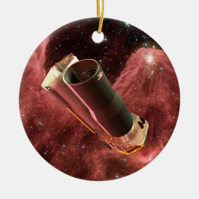 Spitzer Space Telescope Anniversary Ceramic Tree Decoration (Front)