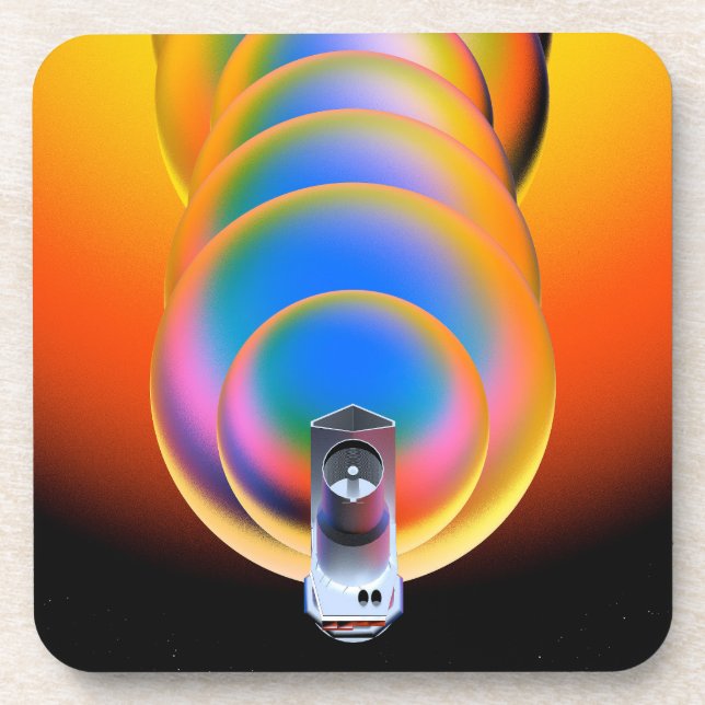 Spitzer Space Telescope Poster. Coaster (Front)