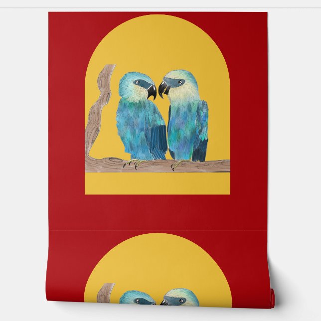 Spix's Macaws on a  Wallpaper (Unrolling)