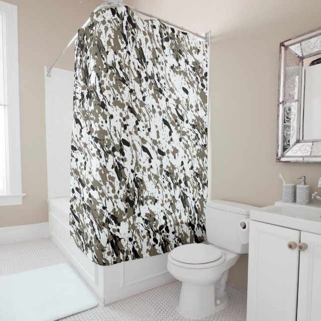 Splash and Drip Art Shower Curtain (In Situ)