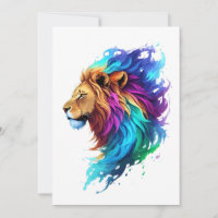 Splash art a lion head side colourful painting