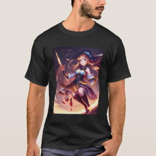 Splash Art Anime Aesthetic Warrior Woman T-Shirt