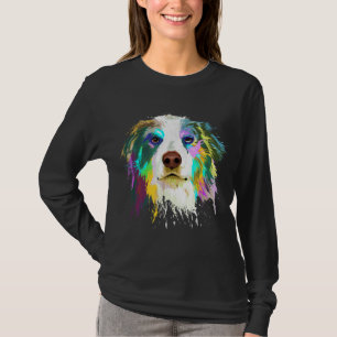 Splash Art Australian Shepherd Dog Aussie Mum Gift T-Shirt