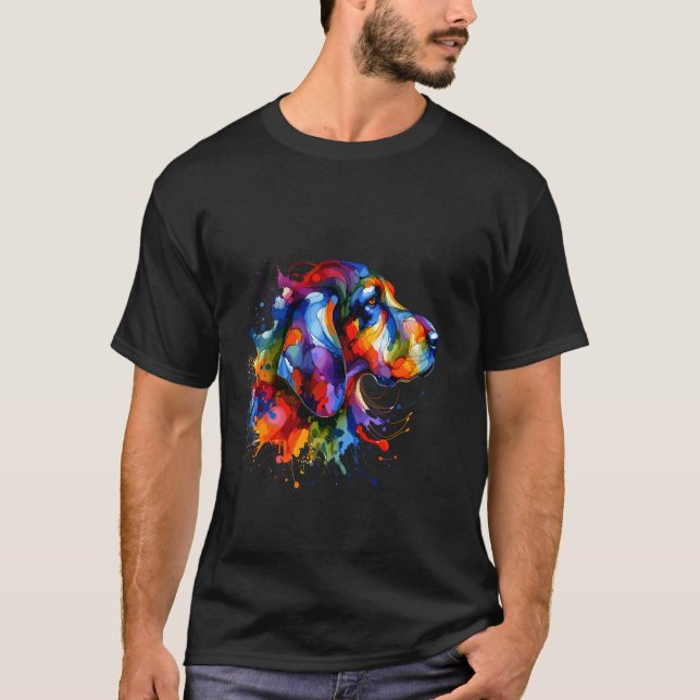 Splash Art Coonhound Coon Dog T-Shirt (Front)