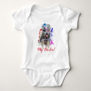 Splash Art Cute Blue Heeler Dog Baby Bodysuit 
