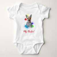 Splash Art Cute Chihuahua Dog Baby Bodysuit 