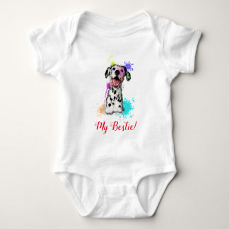 Splash Art Cute Dalmatian Dog Baby Bodysuit