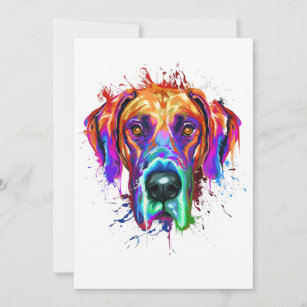 Splash Art Great Dane Puppy Lover Gifts Announcement