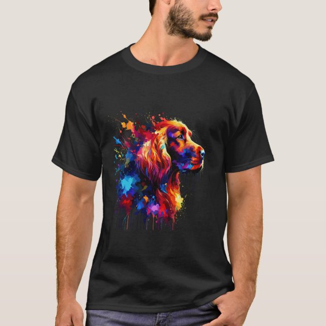 Splash Art Irish Setter T-Shirt (Front)
