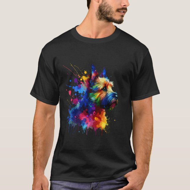 Splash Art Norwich Terrier T-Shirt (Front)