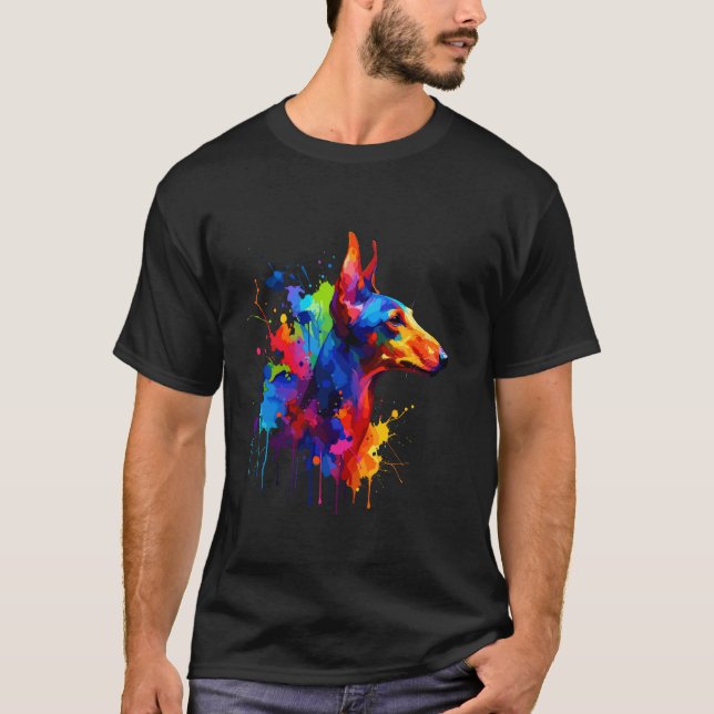 Splash Art Pharaoh Hound T-Shirt (Front)