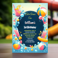 Splash Bubbles Summer pool party Foam 1st Birthday