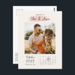 Splash calendar photo Save the Date Invitation Postcard<br><div class="desc">Invite guests to your wedding with this simple and modern customisable calendar save the date invitation. Photo on the card can be changed to your own. This save the date invitation is perfect for any season.</div>