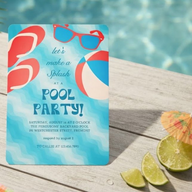 Splash & Chill Summer Pool Party  Invitation (Creator Uploaded)