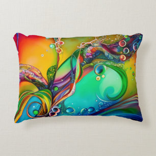 Splash! Colourful bubbles Abstract Decorative Cushion