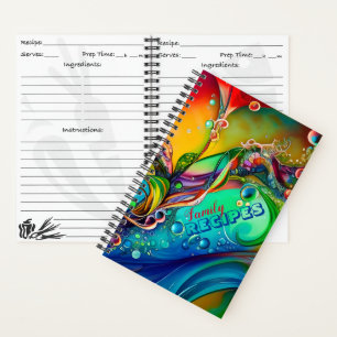 Splash! Colourful bubbles Abstract Recipes Notebook